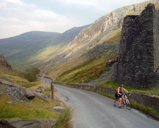 walking bike uphill