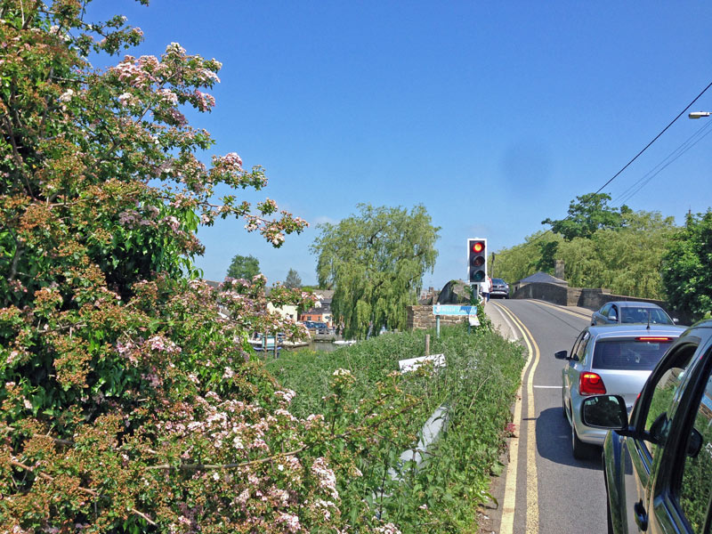 Lechlade or Faringdon. Stuck at traffic lights across the River Thames so I took a quick photo